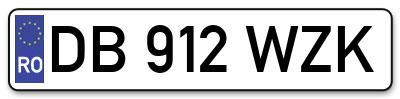Placuta inmatriculare numar auto  DB-912-WZK, DB 912 WZK, DB912WZK