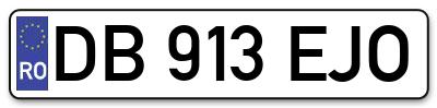Placuta inmatriculare numar auto  DB-913-EJO, DB 913 EJO, DB913EJO