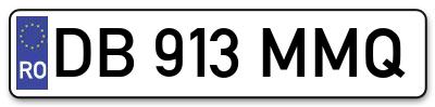 Placuta inmatriculare numar auto  DB-913-MMQ, DB 913 MMQ, DB913MMQ