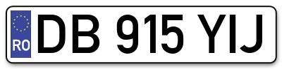 Placuta inmatriculare numar auto  DB-915-YIJ, DB 915 YIJ, DB915YIJ
