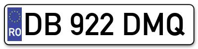 Placuta inmatriculare numar auto  DB-922-DMQ, DB 922 DMQ, DB922DMQ