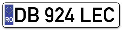 Placuta inmatriculare numar auto  DB-924-LEC, DB 924 LEC, DB924LEC