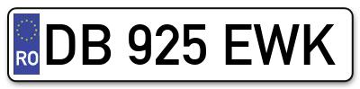 Placuta inmatriculare numar auto  DB-925-EWK, DB 925 EWK, DB925EWK