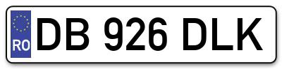 Placuta inmatriculare numar auto  DB-926-DLK, DB 926 DLK, DB926DLK