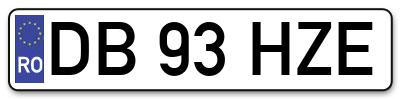 Placuta inmatriculare numar auto  DB-93-HZE, DB 93 HZE, DB93HZE