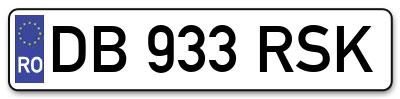 Placuta inmatriculare numar auto  DB-933-RSK, DB 933 RSK, DB933RSK