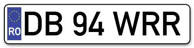 Placuta inmatriculare numar auto  DB-94-WRR, DB 94 WRR, DB94WRR