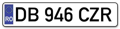 Placuta inmatriculare numar auto  DB-946-CZR, DB 946 CZR, DB946CZR