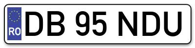 Placuta inmatriculare numar auto  DB-95-NDU, DB 95 NDU, DB95NDU