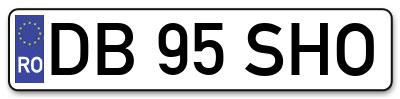 Placuta inmatriculare numar auto  DB-95-SHO, DB 95 SHO, DB95SHO