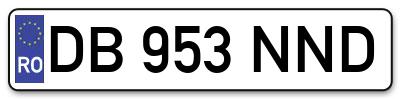 Placuta inmatriculare numar auto  DB-953-NND, DB 953 NND, DB953NND