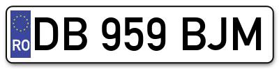 Placuta inmatriculare numar auto  DB-959-BJM, DB 959 BJM, DB959BJM