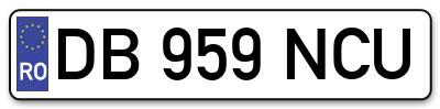 Placuta inmatriculare numar auto  DB-959-NCU, DB 959 NCU, DB959NCU