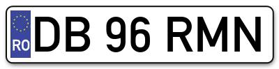 Placuta inmatriculare numar auto  DB-96-RMN, DB 96 RMN, DB96RMN