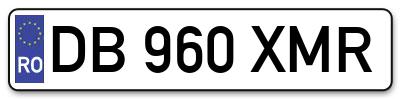 Placuta inmatriculare numar auto  DB-960-XMR, DB 960 XMR, DB960XMR