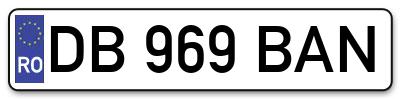 Placuta inmatriculare numar auto  DB-969-BAN, DB 969 BAN, DB969BAN