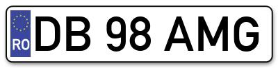 Placuta inmatriculare numar auto  DB-98-AMG, DB 98 AMG, DB98AMG