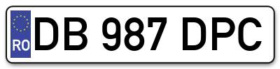 Placuta inmatriculare numar auto  DB-987-DPC, DB 987 DPC, DB987DPC
