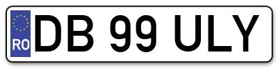 Placuta inmatriculare numar auto  DB-99-ULY, DB 99 ULY, DB99ULY