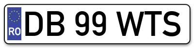 Placuta inmatriculare numar auto  DB-99-WTS, DB 99 WTS, DB99WTS