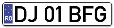 Placuta inmatriculare numar auto  DJ-01-BFG, DJ 01 BFG, DJ01BFG
