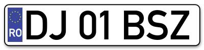 Placuta inmatriculare numar auto  DJ-01-BSZ, DJ 01 BSZ, DJ01BSZ