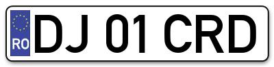 Placuta inmatriculare numar auto  DJ-01-CRD, DJ 01 CRD, DJ01CRD