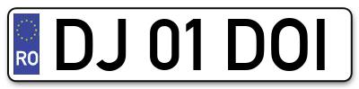 Placuta inmatriculare numar auto  DJ-01-DOI, DJ 01 DOI, DJ01DOI