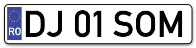 Placuta inmatriculare numar auto  DJ-01-SOM, DJ 01 SOM, DJ01SOM
