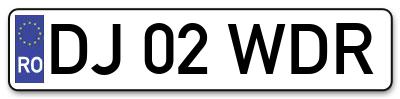 Placuta inmatriculare numar auto  DJ-02-WDR, DJ 02 WDR, DJ02WDR