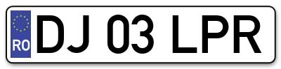 Placuta inmatriculare numar auto  DJ-03-LPR, DJ 03 LPR, DJ03LPR