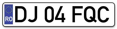 Placuta inmatriculare numar auto  DJ-04-FQC, DJ 04 FQC, DJ04FQC