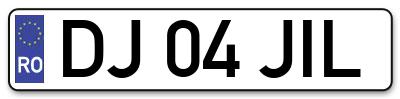 Placuta inmatriculare numar auto  DJ-04-JIL, DJ 04 JIL, DJ04JIL