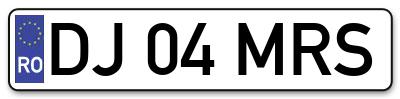 Placuta inmatriculare numar auto  DJ-04-MRS, DJ 04 MRS, DJ04MRS