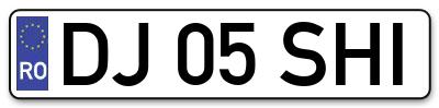 Placuta inmatriculare numar auto  DJ-05-SHI, DJ 05 SHI, DJ05SHI