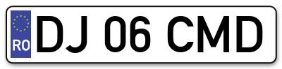 Placuta inmatriculare numar auto  DJ-06-CMD, DJ 06 CMD, DJ06CMD