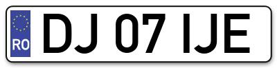 Placuta inmatriculare numar auto  DJ-07-IJE, DJ 07 IJE, DJ07IJE