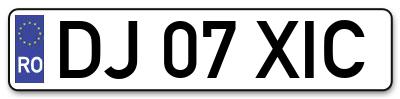 Placuta inmatriculare numar auto  DJ-07-XIC, DJ 07 XIC, DJ07XIC