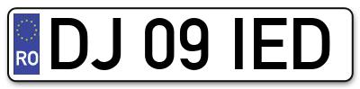 Placuta inmatriculare numar auto  DJ-09-IED, DJ 09 IED, DJ09IED