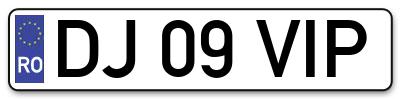 Placuta inmatriculare numar auto  DJ-09-VIP, DJ 09 VIP, DJ09VIP