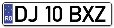 Placuta inmatriculare numar auto  DJ-10-BXZ, DJ 10 BXZ, DJ10BXZ