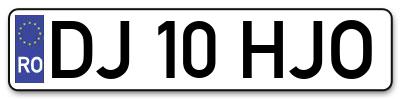 Placuta inmatriculare numar auto  DJ-10-HJO, DJ 10 HJO, DJ10HJO