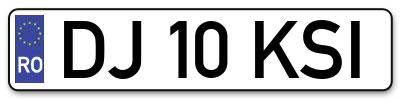 Placuta inmatriculare numar auto  DJ-10-KSI, DJ 10 KSI, DJ10KSI