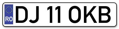 Placuta inmatriculare numar auto  DJ-11-OKB, DJ 11 OKB, DJ11OKB