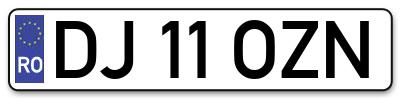 Placuta inmatriculare numar auto  DJ-11-OZN, DJ 11 OZN, DJ11OZN