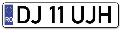 Placuta inmatriculare numar auto  DJ-11-UJH, DJ 11 UJH, DJ11UJH