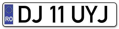 Placuta inmatriculare numar auto  DJ-11-UYJ, DJ 11 UYJ, DJ11UYJ