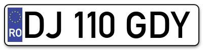Placuta inmatriculare numar auto  DJ-110-GDY, DJ 110 GDY, DJ110GDY