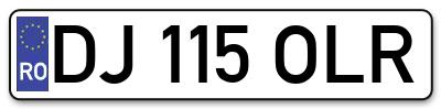 Placuta inmatriculare numar auto  DJ-115-OLR, DJ 115 OLR, DJ115OLR