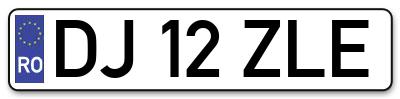 Placuta inmatriculare numar auto  DJ-12-ZLE, DJ 12 ZLE, DJ12ZLE